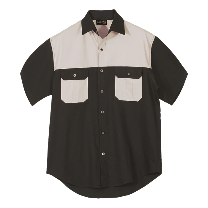 BARRON MENS TWO TONE BUSH SHIRT S/S