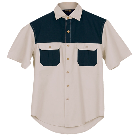 barron-mens-two-tone-bush-shirt-ss-StoneNavy