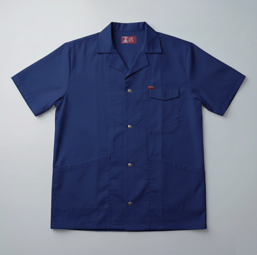 MR FARMER LAB JACKET 65/35 POLYCOTTON PRESS STUDS S/S - Mr Farmer Workwear