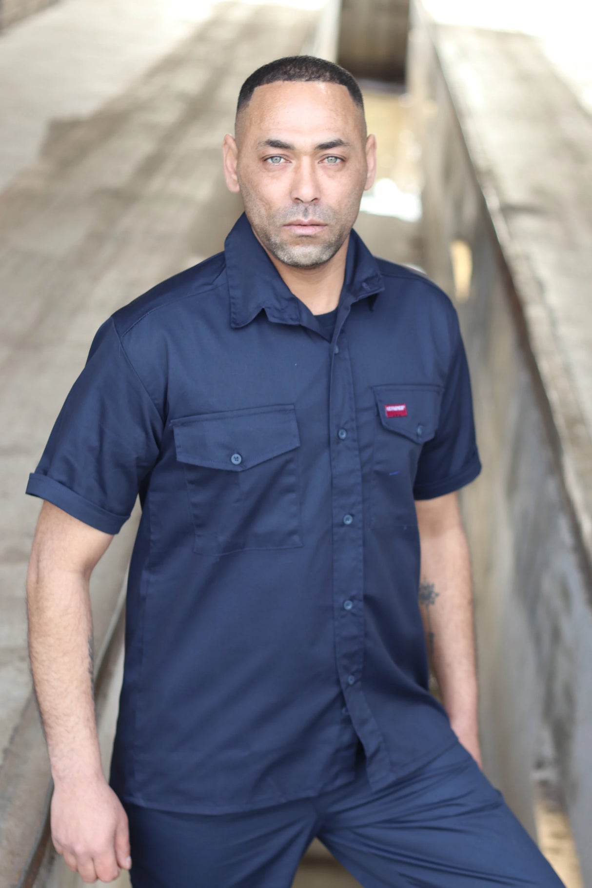 MR FARMER NAVYSTYLE SHIRT 65/35 240G S/S