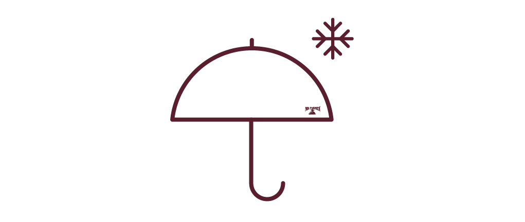 Umbrella Icon indicating clothing for cold weather