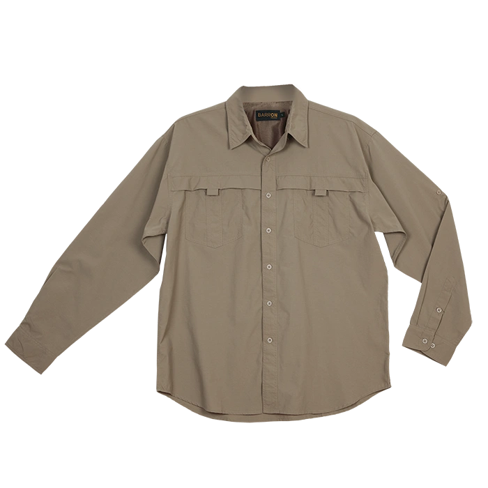 BARRON MENS TRAIL SHIRT L/S DESERT TAN