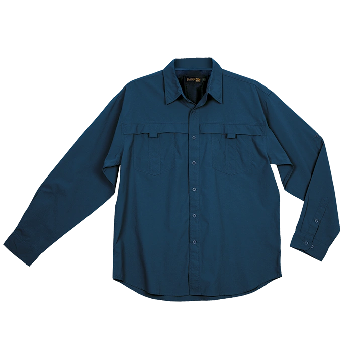 BARRON MENS TRAIL SHIRT L/S NAVY