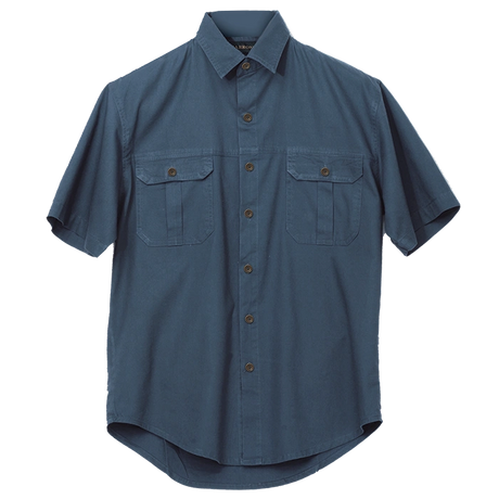 BARRON MENS PLAIN BUSH SHIRT S/S AIRFORCE BLUE