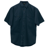 BARRON MENS PLAIN BUSH SHIRT S/S NAVY