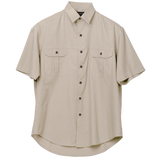 BARRON MENS PLAIN BUSH SHIRT S/S STONE