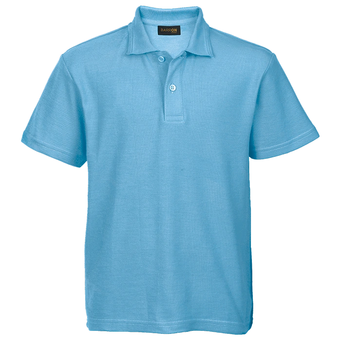 BARRON KIDDIES PIQUE KNIT GOLF SHIRTS/S LIGHT BLUE