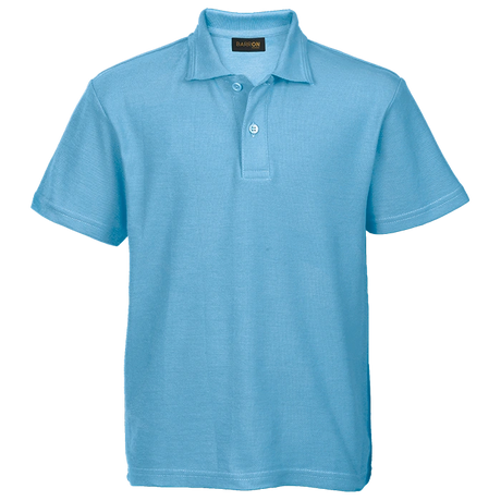 BARRON KIDDIES PIQUE KNIT GOLF SHIRTS/S LIGHT BLUE