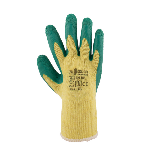 REBLE GREEN/YELLOW LATEX GLOVES