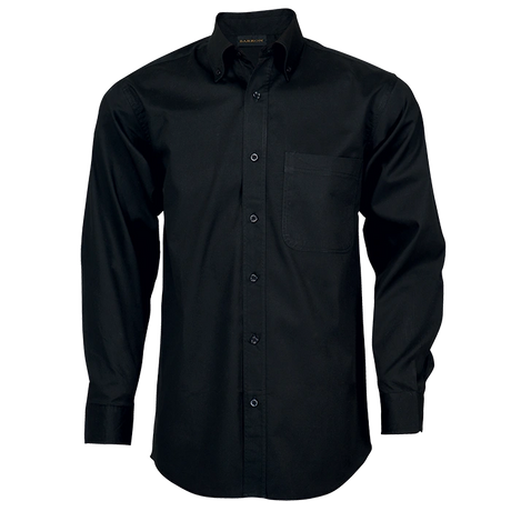 BARRON MENS BRUSHED COTTON TWILL SHIRT L/S BLACK