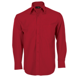 BARRON MENS BRUSHED COTTON TWILL SHIRT L/S RED