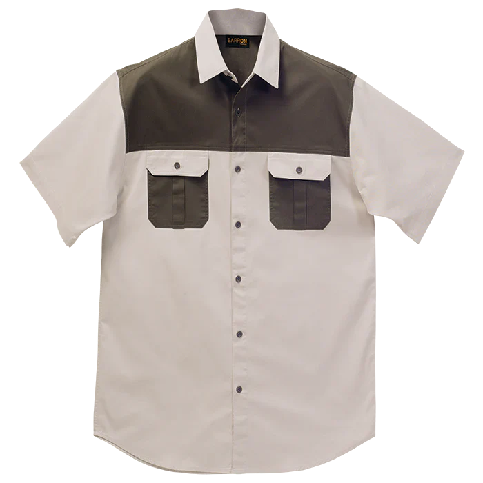 barron-mens-two-tone-bush-shirt-stone and safari