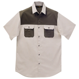 barron-mens-two-tone-bush-shirt-stone and safari