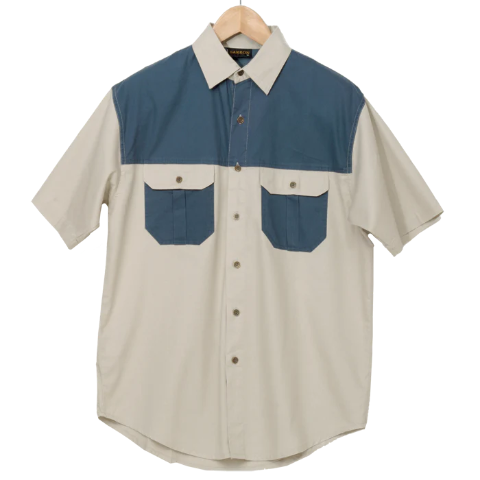 barron-mens-two-tone-bush-shirt-stone and airforce