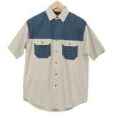 barron-mens-two-tone-bush-shirt-stone and airforce