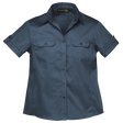 BARRON LADIES PLAIN BUSH SHIRT S/S AIRFORCE BLUE