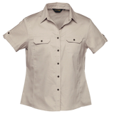 BARRON LADIES PLAIN BUSH SHIRT S/S STONE