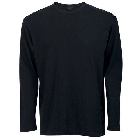 BARRON MENS T-SHIRT 145G 100% COTTON L/S  BLACK