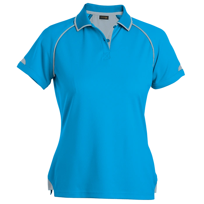 BARRON LADIES FELTON GOLF SHIRT blue and grey