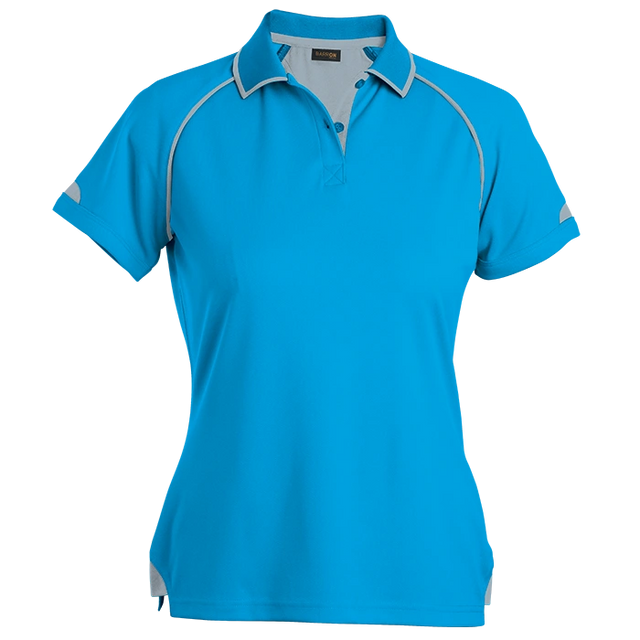 BARRON LADIES FELTON GOLF SHIRT blue and grey