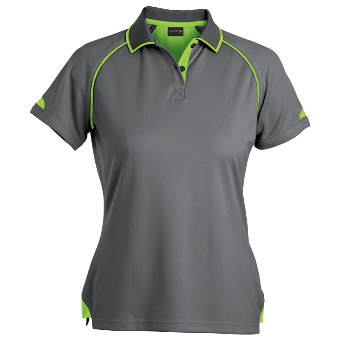 BARRON LADIES FELTON GOLF SHIRT grey and lime