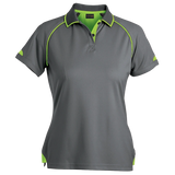 BARRON LADIES FELTON GOLF SHIRT grey and lime