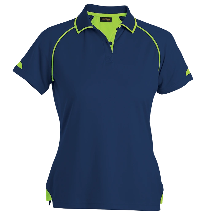 BARRON LADIES FELTON GOLF SHIRT navy lime