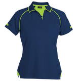 BARRON LADIES FELTON GOLF SHIRT navy lime