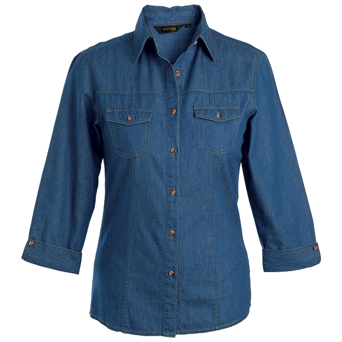 BARRON LADIES DENVER BLOUSE 3/4 SLEEVE dark denim