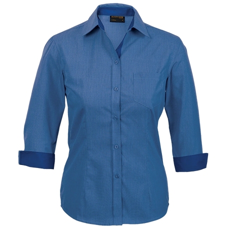 BARRON LADIES MADISON SHIRT 3/4 SLEEVES ROYAL BLUE