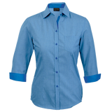 BARRON LADIES MADISON SHIRT 3/4 SLEEVES SKY BLUE