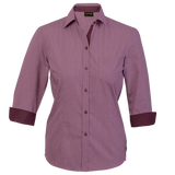 BARRON LADIES MADISON SHIRT 3/4 SLEEVES  WINE RED