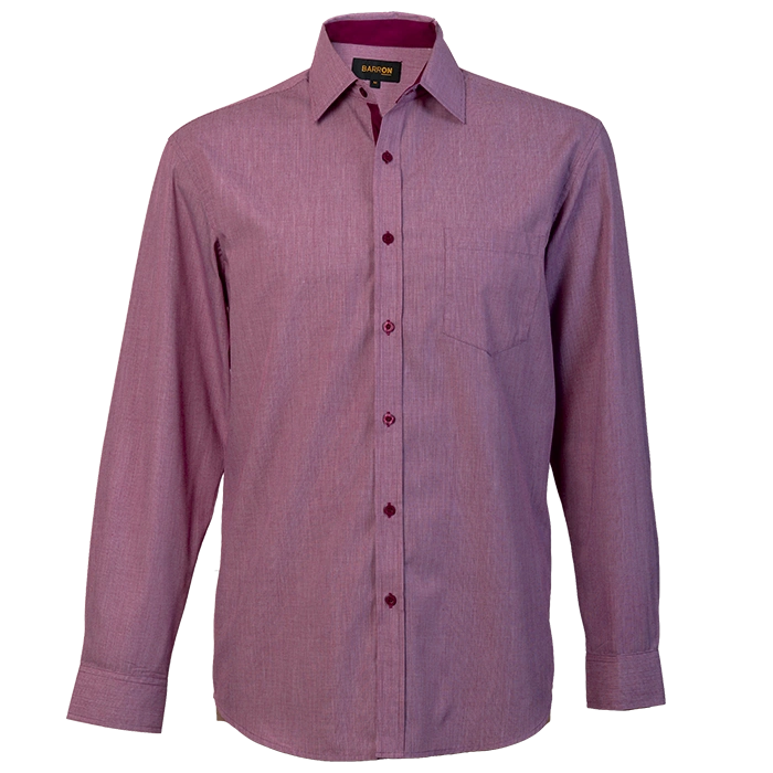 BARRON MENS MADISON SHIRT L/S WINE RED