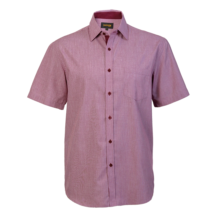 BARRON MENS MADISON SHIRT S/S WINE RED