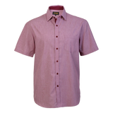 BARRON MENS MADISON SHIRT S/S WINE RED