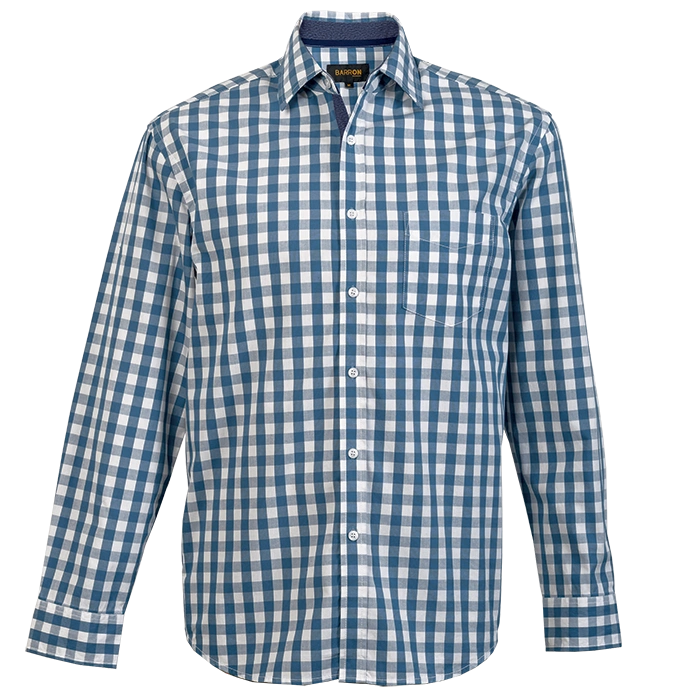 BARRON MENS CEDAR LOUNGE SHIRT L/S DENIM BLUE