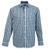 BARRON MENS CEDAR LOUNGE SHIRT L/S DENIM BLUE