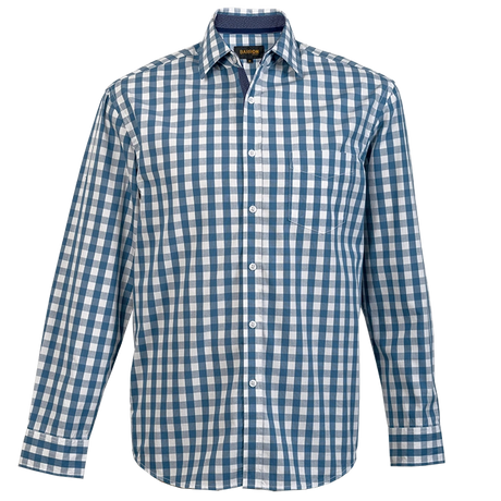 BARRON MENS CEDAR LOUNGE SHIRT L/S DENIM BLUE