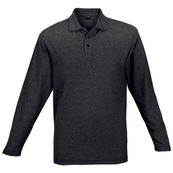 BARRON PIQUE KNIT GOLF SHIRT 175G L/S CHARCOAL HEATHER