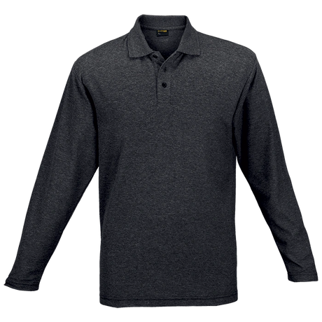 BARRON PIQUE KNIT GOLF SHIRT 175G L/S CHARCOAL HEATHER