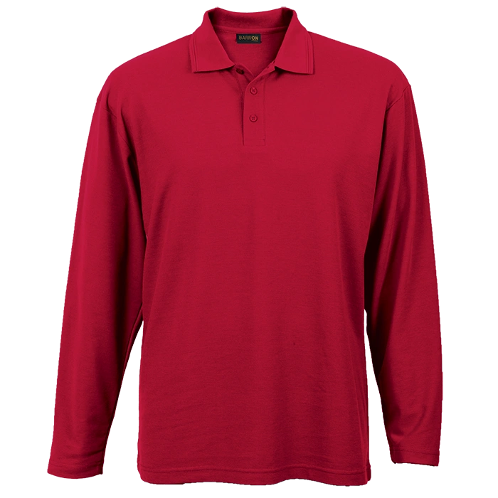 BARRON PIQUE KNIT GOLF SHIRT 175G L/S RED