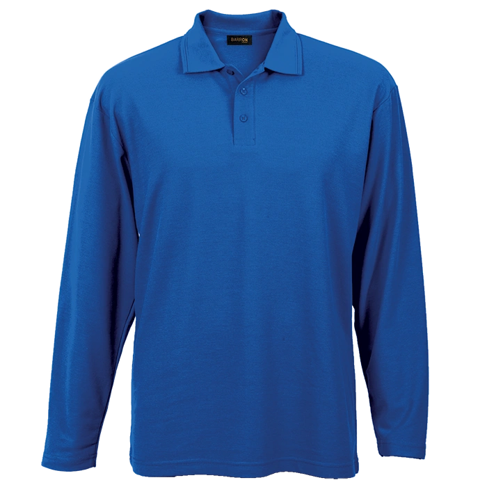 BARRON PIQUE KNIT GOLF SHIRT 175G L/S ROYAL BLUE