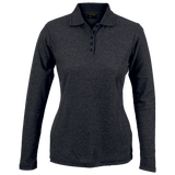 BARRON LADIES PIQUE KNIT GOLF SHIRT 175G L/S CHARCOAL HEATHER