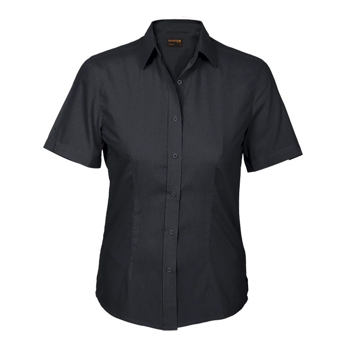 BARRON LADIES BASIC POLYCOTTON BLOUSE S/S black