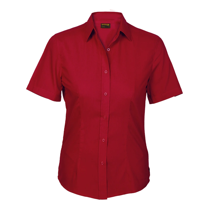 BARRON LADIES BASIC POLYCOTTON BLOUSE S/S red