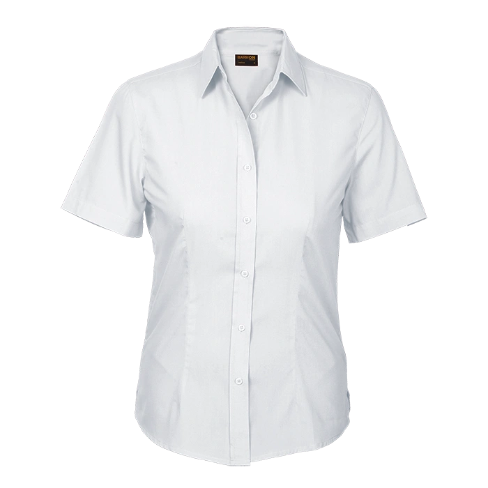 BARRON LADIES BASIC POLYCOTTON BLOUSE S/S white