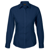 BARRON LADIES BASIC POLYCOTTON BLOUSE L/S navy