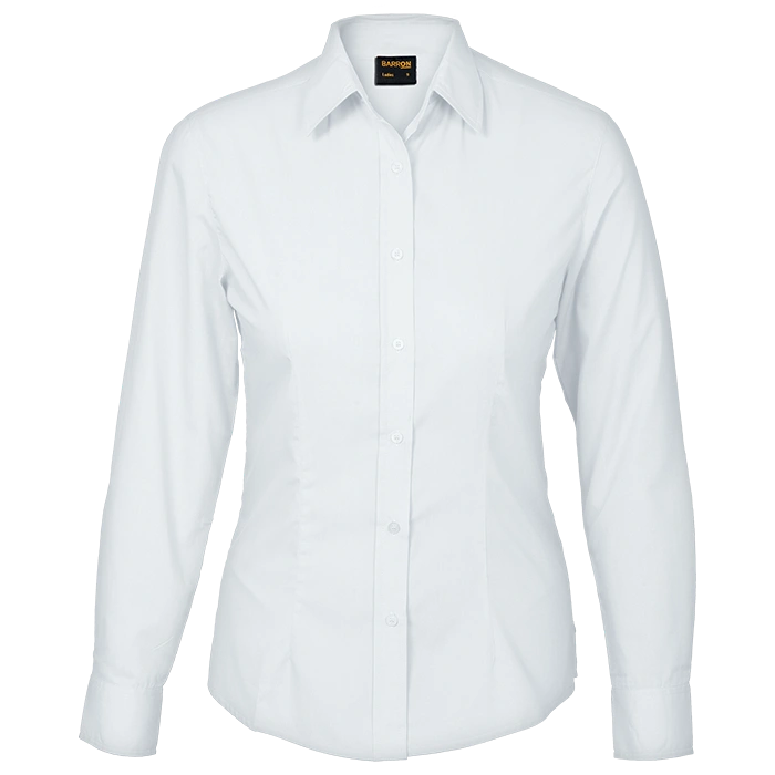 BARRON LADIES BASIC POLYCOTTON BLOUSE L/S white