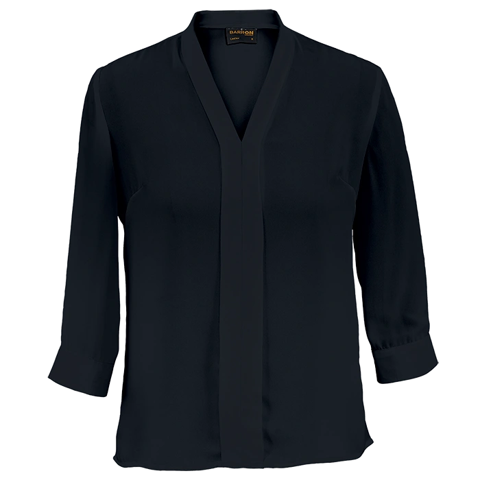 BARRON LADIES TULIP BLOUSE 3/4 BLACK