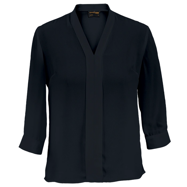 BARRON LADIES TULIP BLOUSE 3/4 BLACK